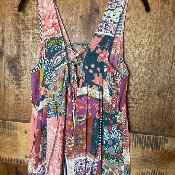 Anthropologie Magnolia Ruffled Mixed Print Tank Dress size M - Picture 9 of 11